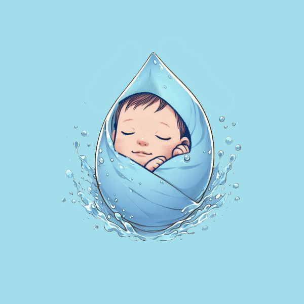 logo bleu ,forme goutte, bébé, biainnaitre biain naitre HERAULT DAUCHEZ Marion
