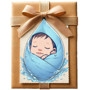 Carte Paquet, cadeau, biain naître