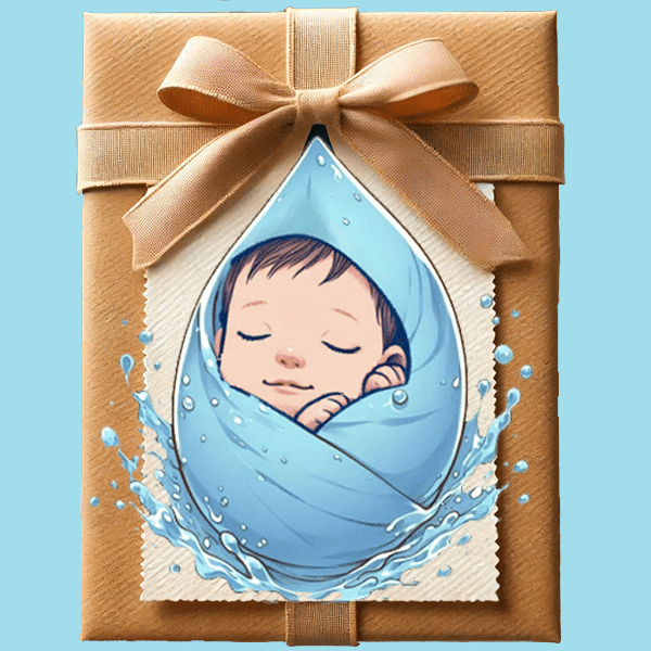 Cadeau, biain naître, bain bébé